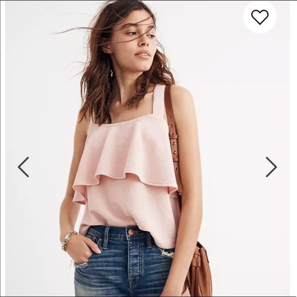 Madewell pink tiered tank - size S